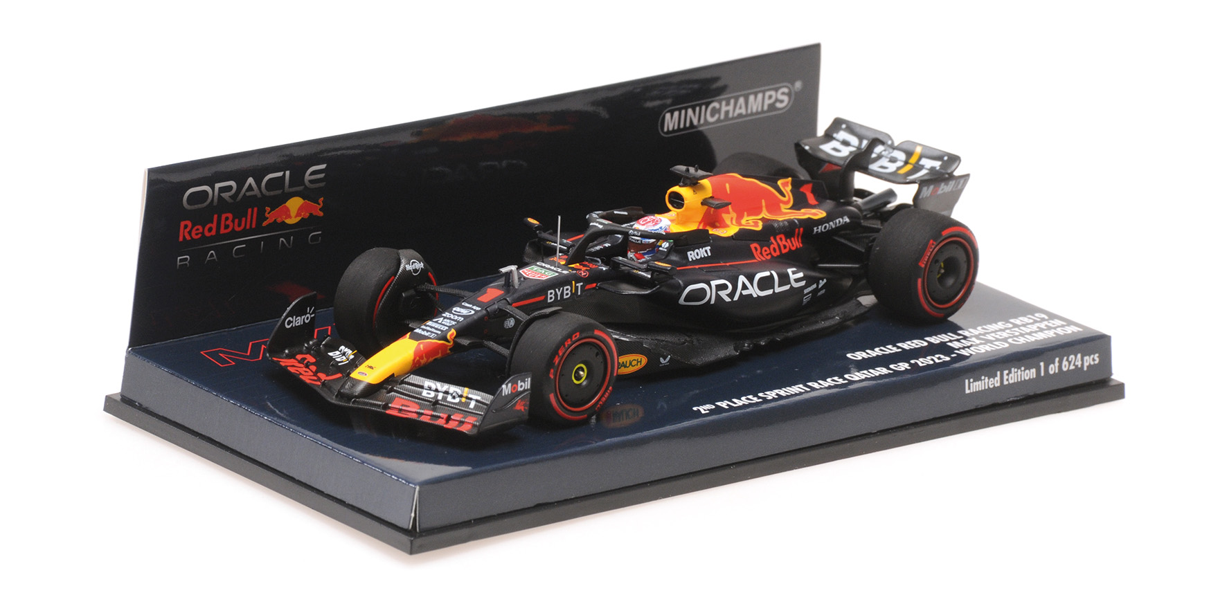 ORACLE RED BULL RACING RB19 - MAX VERSTAPPEN - 2ND PLACE SPRINT RACE QATAR GP 2023 - WORLD CHAMPION