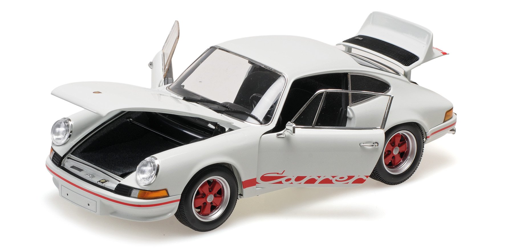 PORSCHE 911 CARRERA RS - 1972 - WHITE W RED DECOR