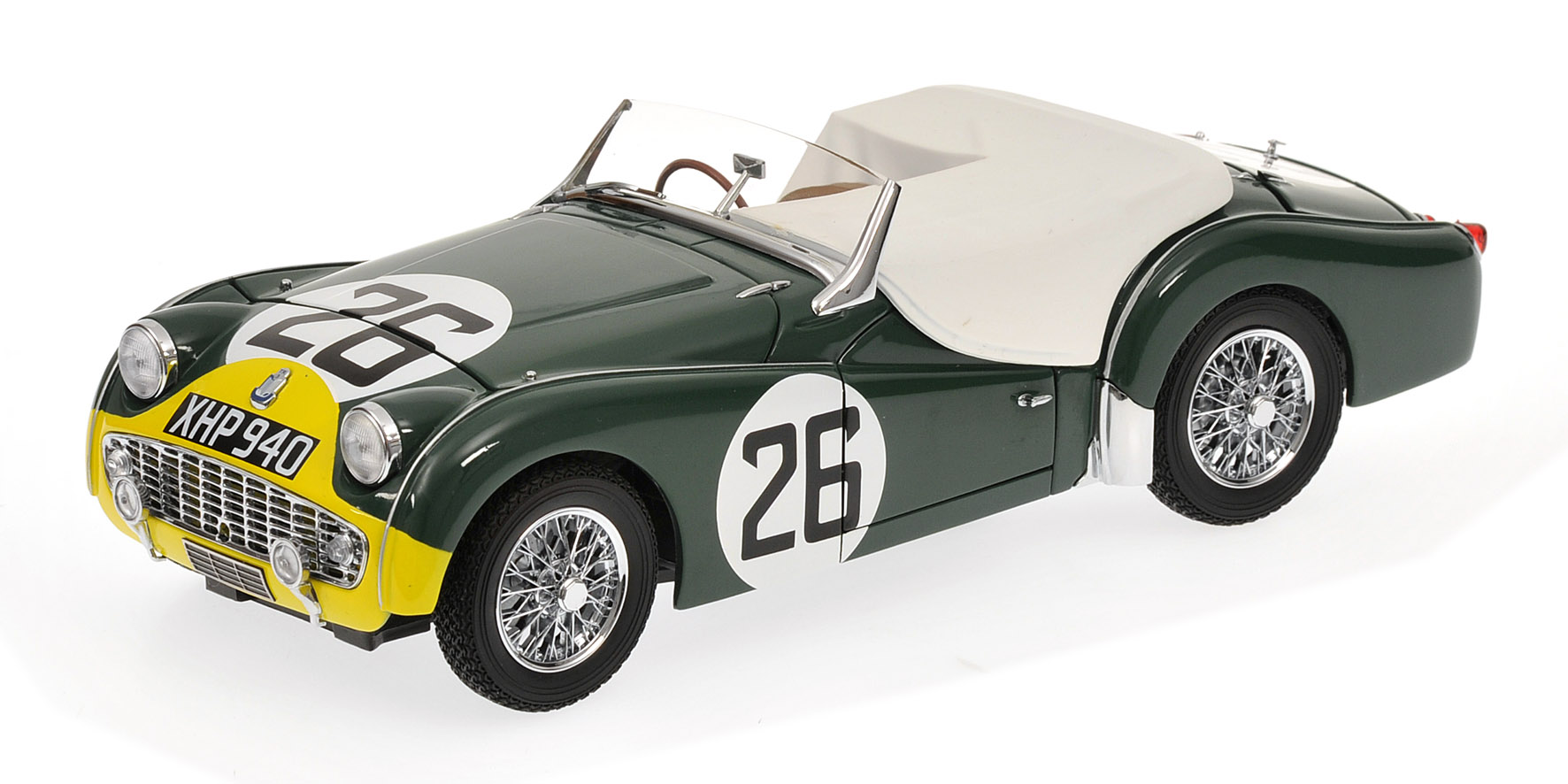 TRIUMPH TR3A - GREEN/YELLOW - # 26 - 1959 LM
