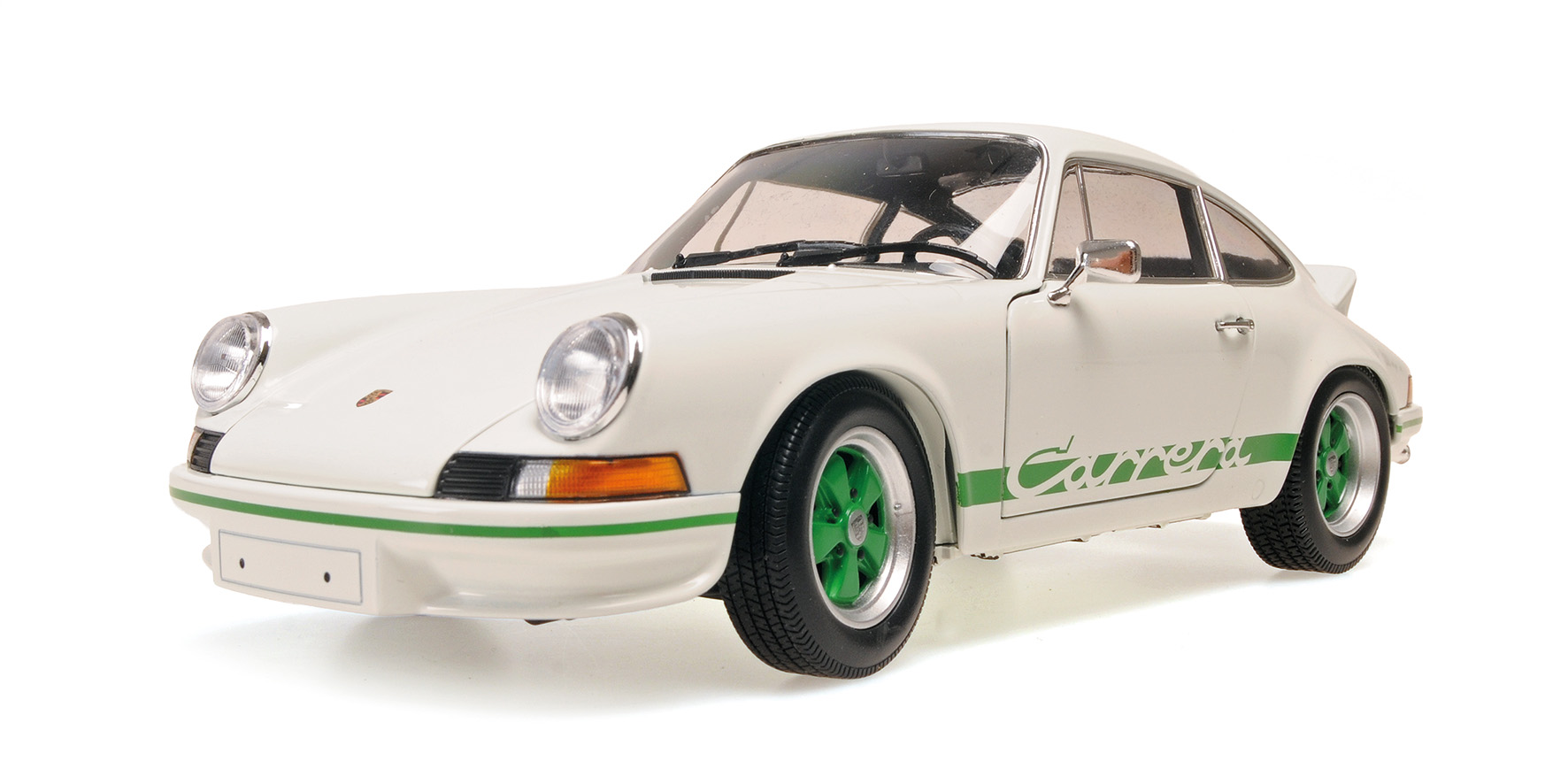 PORSCHE 911 CARRERA RS - 1972 - WHITE W/GREEN DECOR