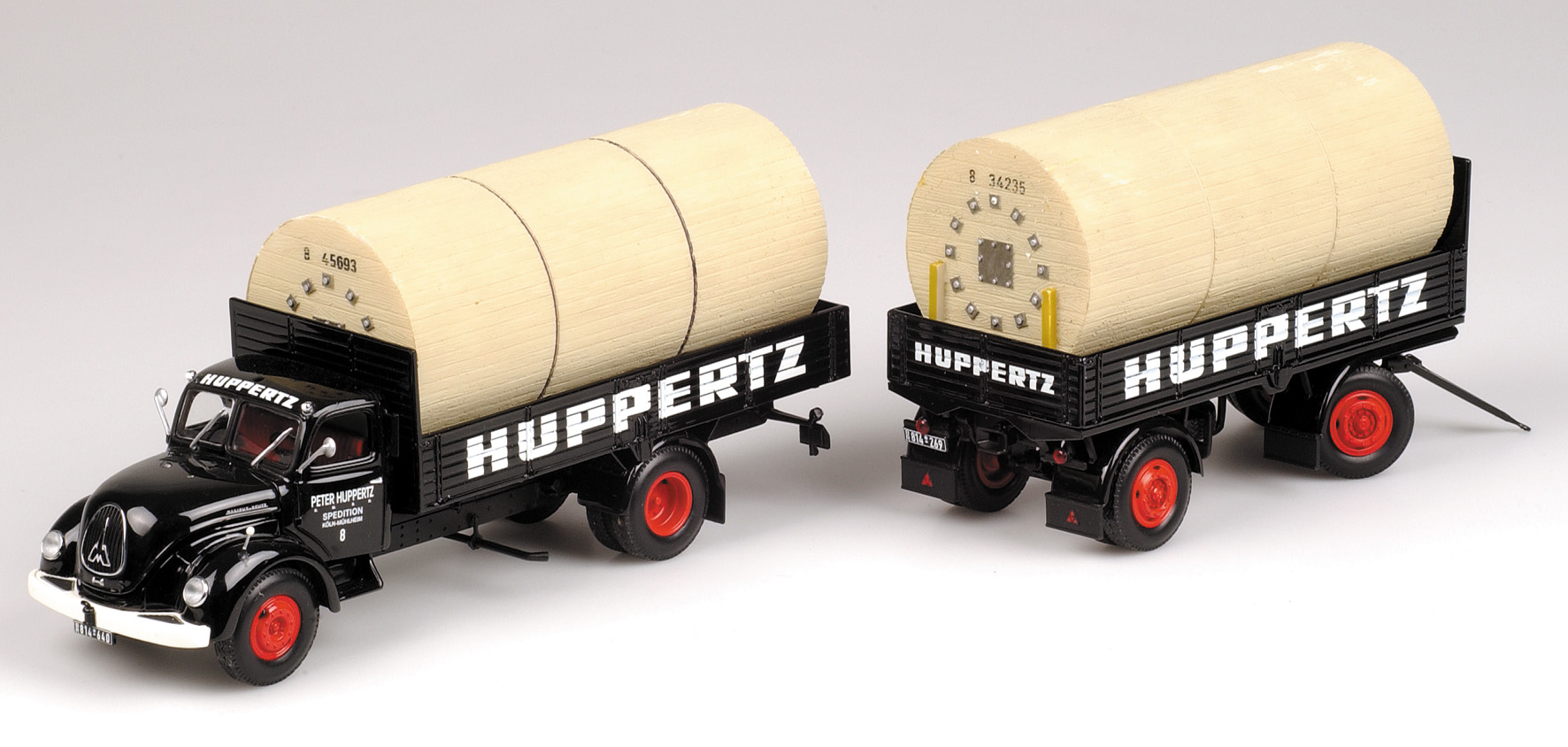 MAGIRUS-DEUTZ S 6500 PRITSCHE+ 2-ACHS-TRAILER - 1957 - 'HUPPERTZ'