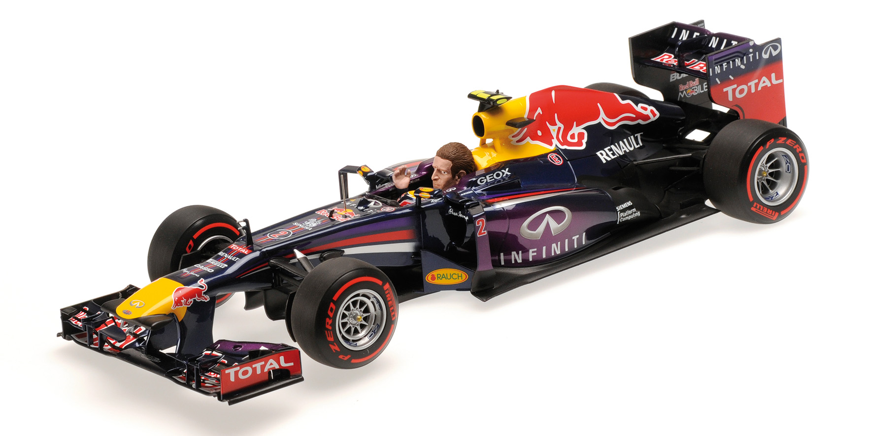 INFINITI RED BULL RACING RENAULT RB9 - MARK WEBBER - LAST F1 RACE - BRAZIL GP 2013 - W/ FIGURINE