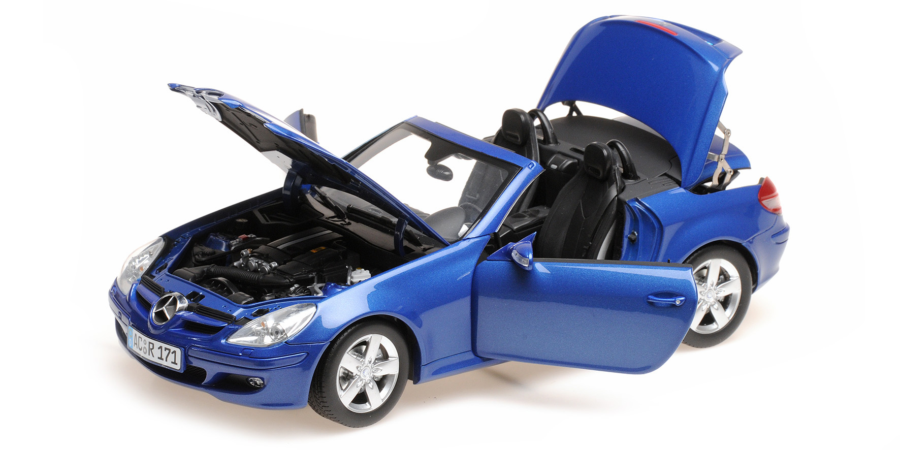 MERCEDES BENZ SLK-CLASS - WITH MOVABLE ROOF - 2004 - BLUE METALLIC