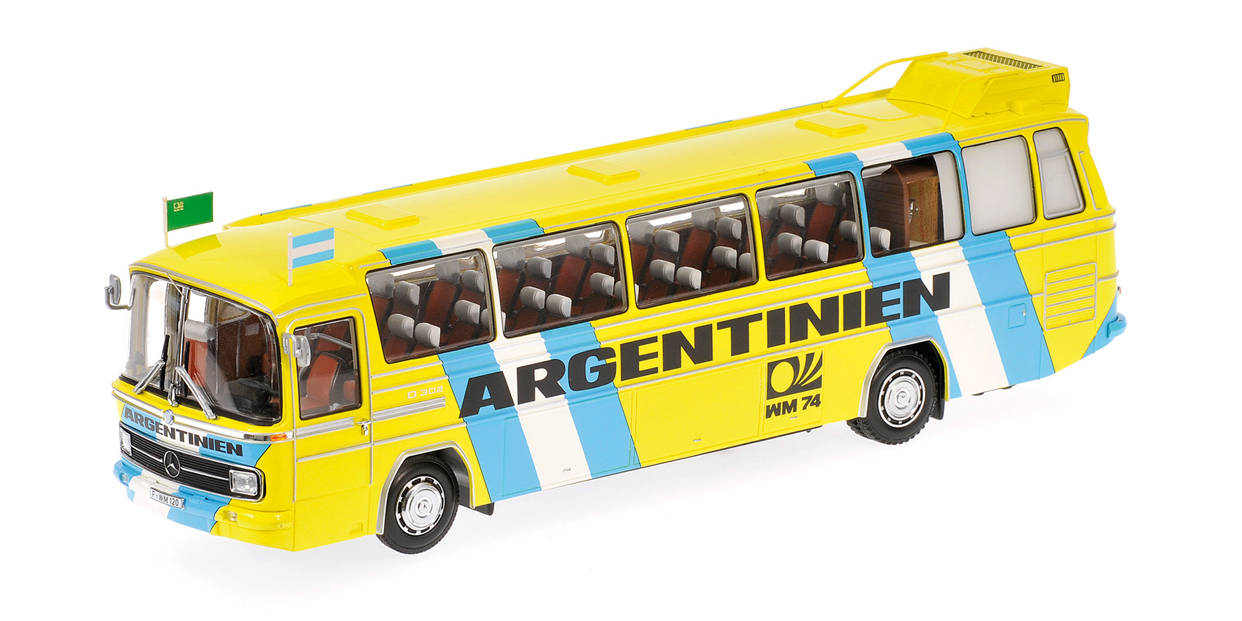 MERCEDES-BENZ O302 (LHD) - FUSSBALL-WELTMEISTERSCHAFT 1974 - MANNSCHAFTSBUS 'ARGENTINIEN'