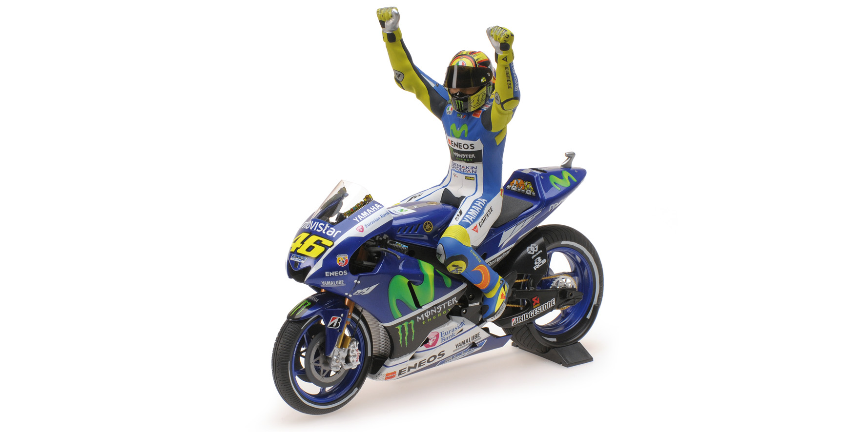 YAMAHA YZR-M1 - MOVISTAR YAMAHA MOTOGP - VALENTINO ROSSI - MOTOGP SILVERSTONE 2015 - W/ FIGURINE