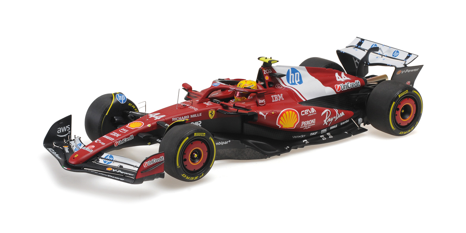 FERRARI SF-25 - LEWIS HAMILTON - WINNER SPRINT CHINA GP 2025 W/DRIVER FIGURINE