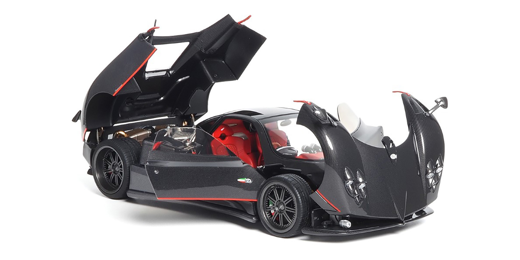 PAGANI ZONDA F - 2005 - GLOSS CARBON BLACK W/RED STRIPE  - (850410001)