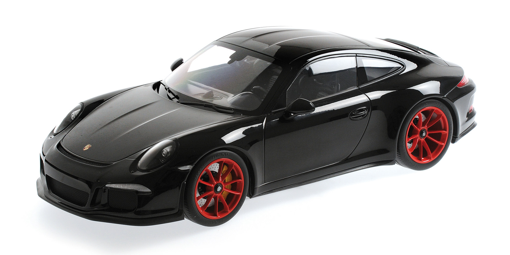 PORSCHE 911 R - 2016 - BLACK W/ RED WHEELS
