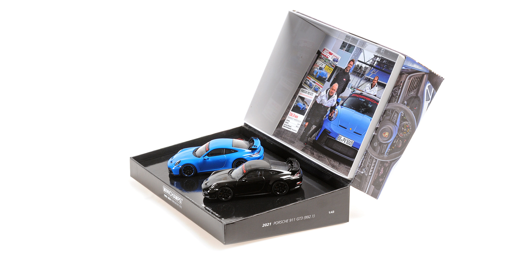 2 - CAR SET - PORSCHE 911 (992) GT3 - 2021 - SHARKBLUE & BLACK - SPORT AUTO