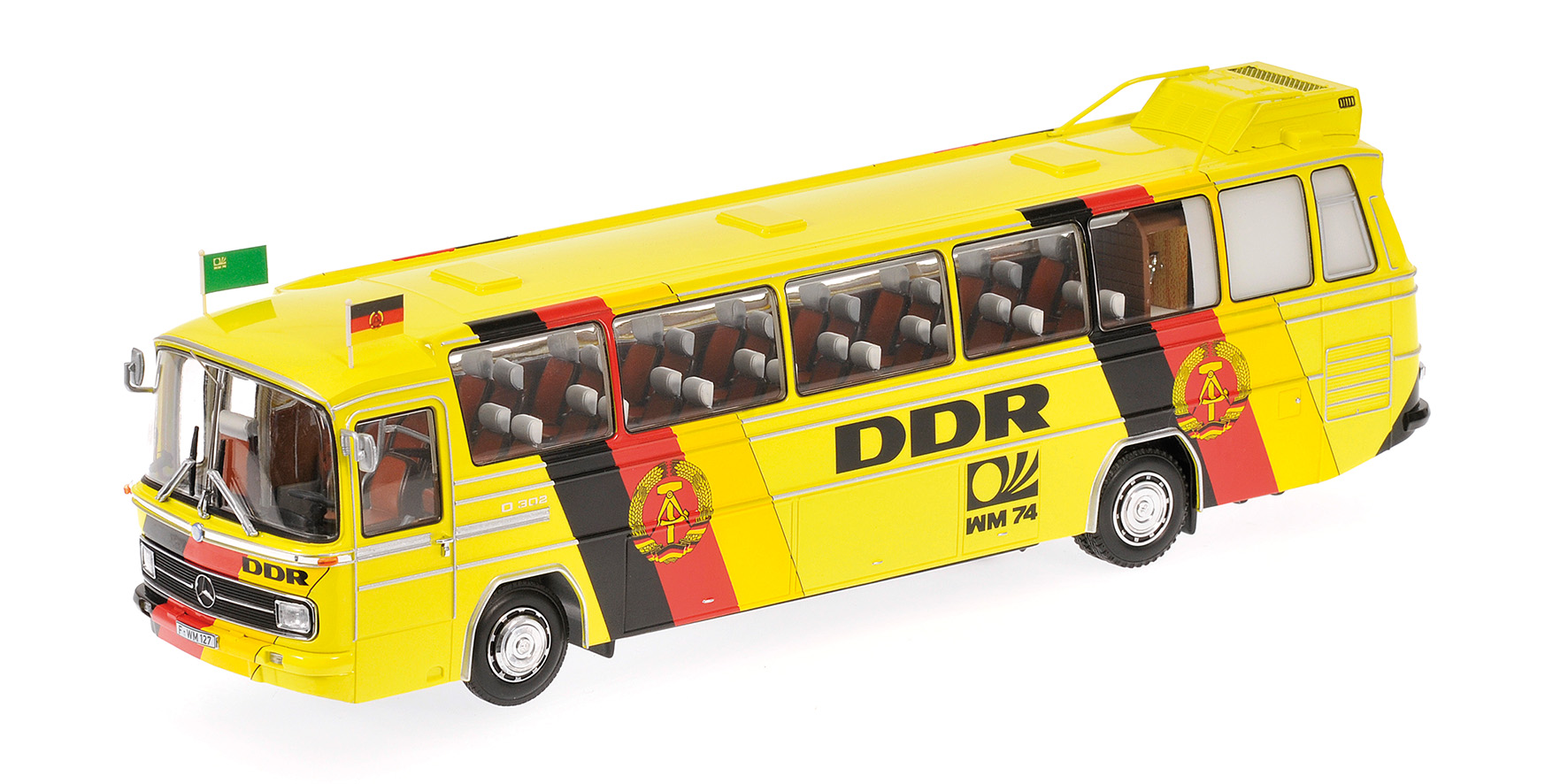MERCEDES-BENZ O302 (LHD) - FUSSBALL-WELTMEISTERSCHAFT 1974 - MANNSCHAFTSBUS 'DDR'