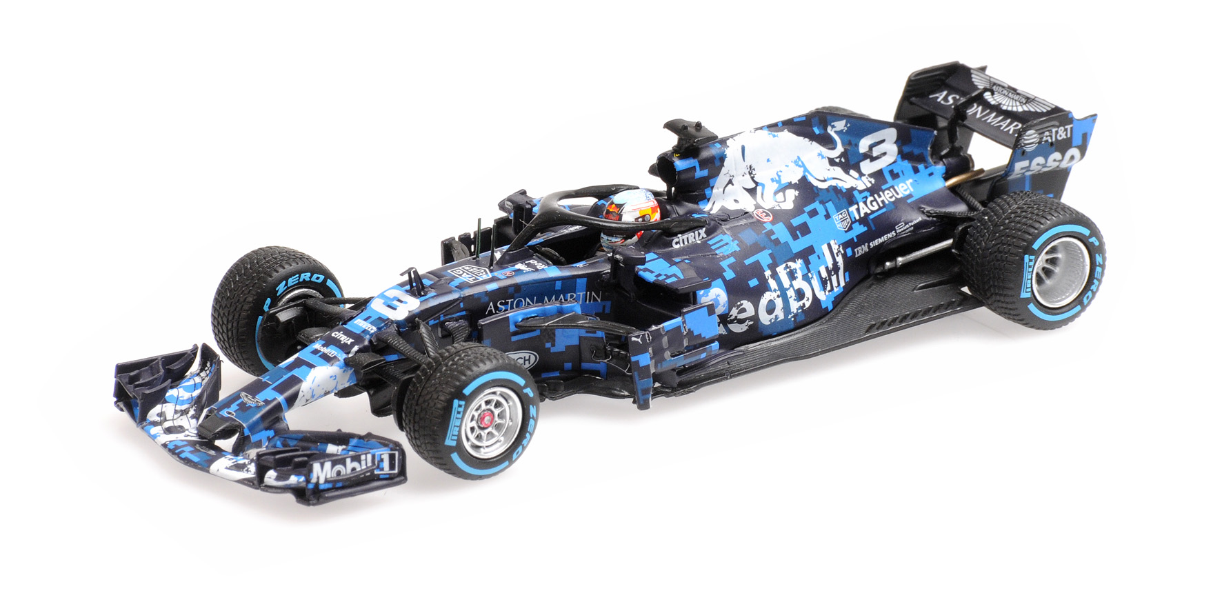 ASTON MARTIN RED BULL RACING TAG-HEUER RB14 - DANIEL RICCIARDO - SHAKEDOWN LIVERY SILVERSTONE 2018