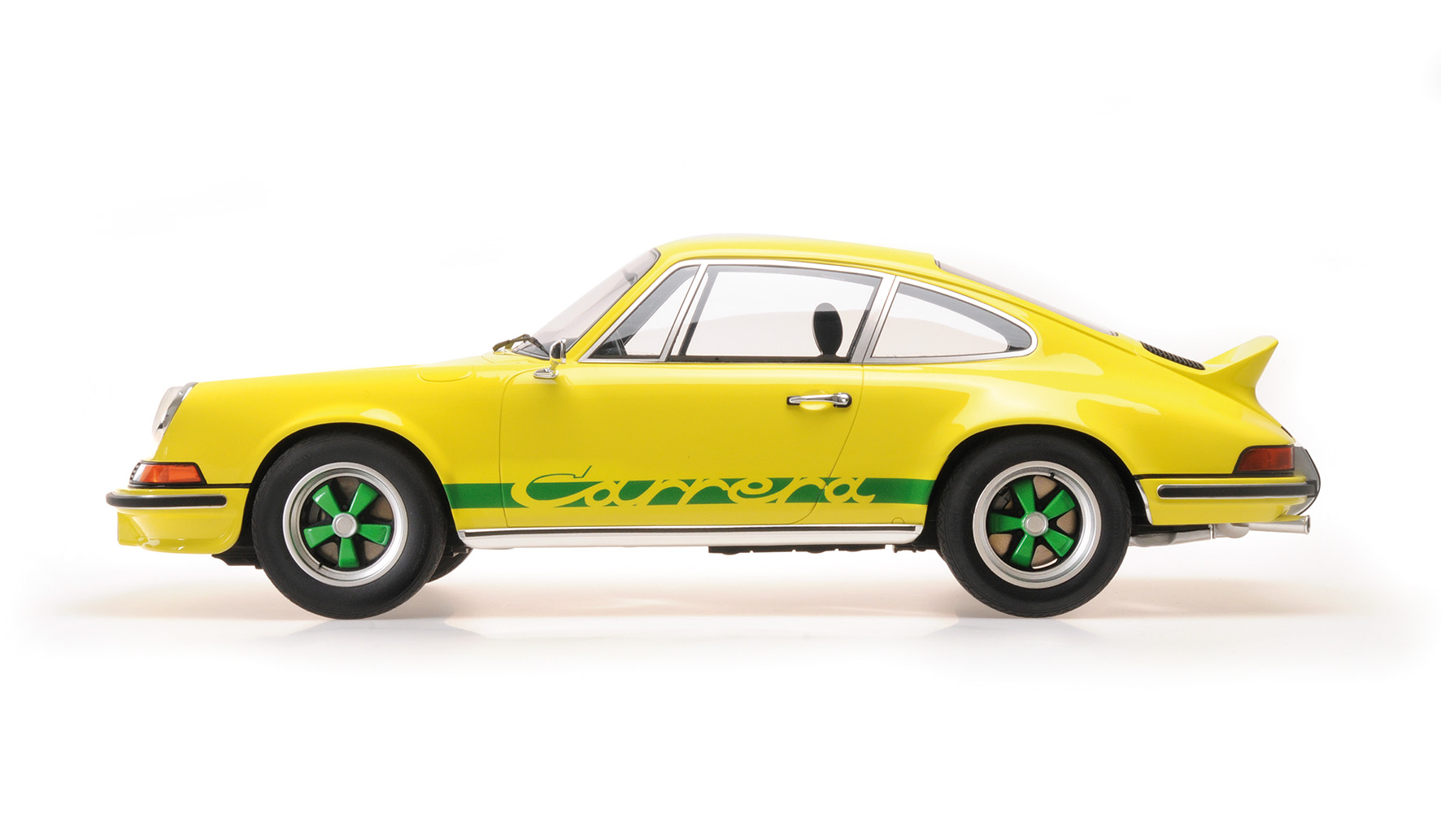 PORSCHE 911 CARRERA RS 2.7 TOURING - 1972 - GELB MIT GRÜNEM DEKOR
