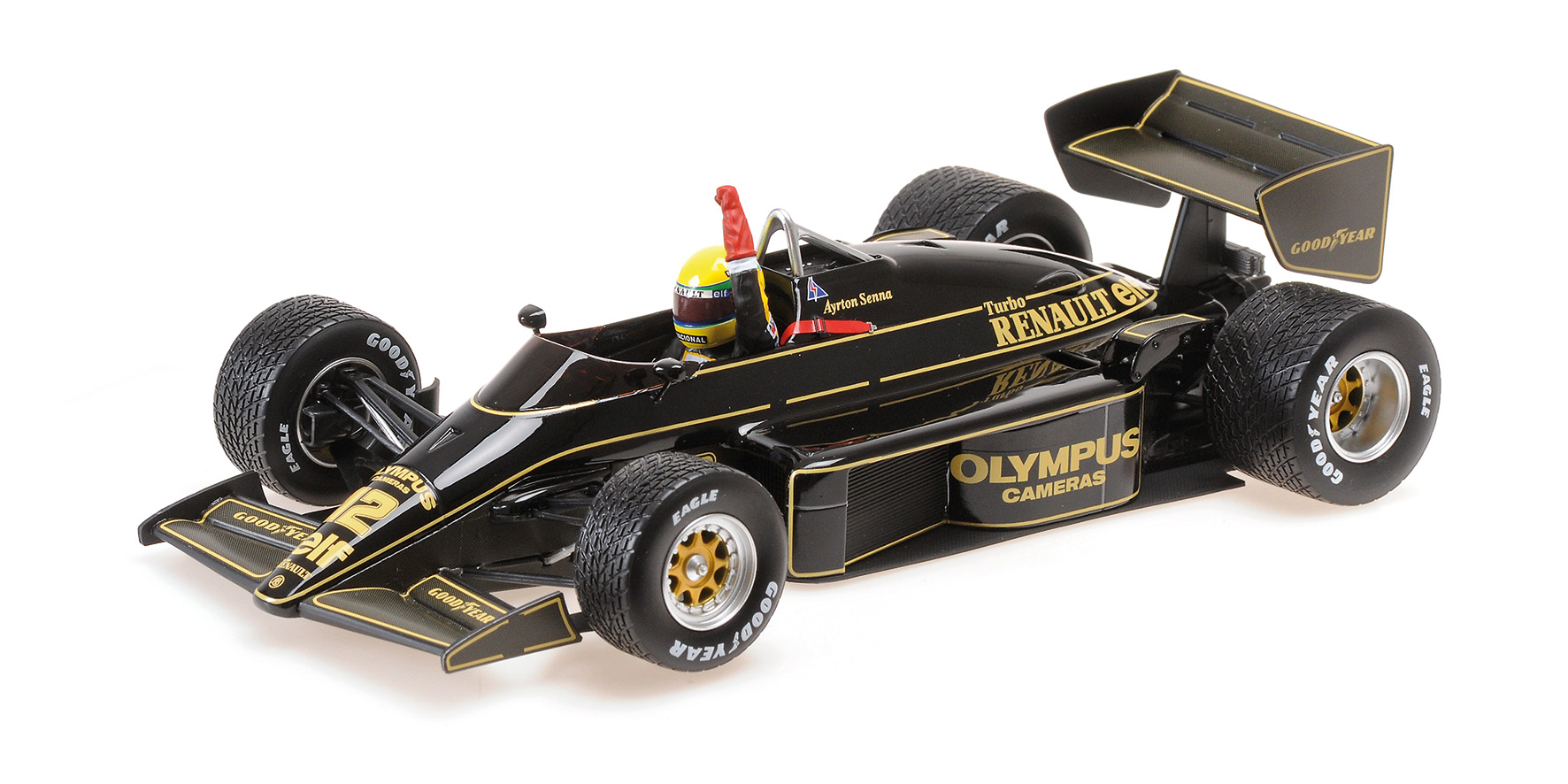 LOTUS RENAULT 97T - AYRTON SENNA - GP PORTUGAL 1985 (W/RAIN TYRES) - 1ST CAREER WIN - END OF RACE