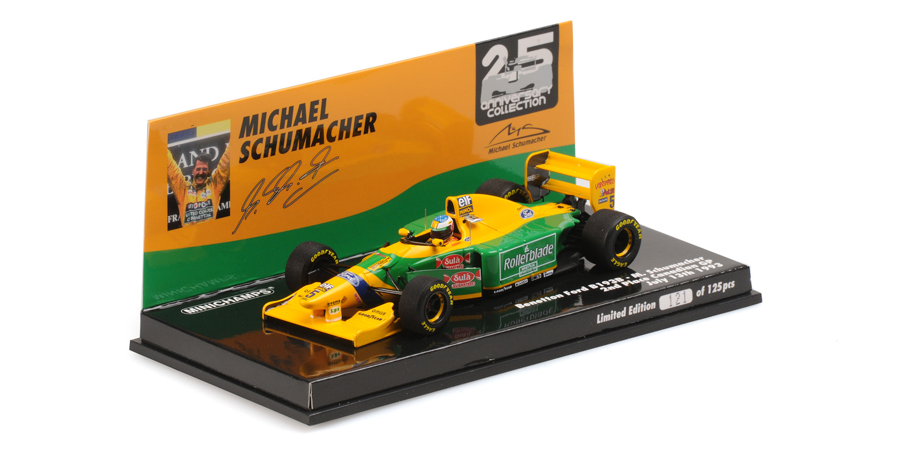 BENETTON FORD B193B - MICHAEL SCHUMACHER - 2ND PLACE CANADIAN GP 1993 - EXCL. FOR MINICHAMPS.DE