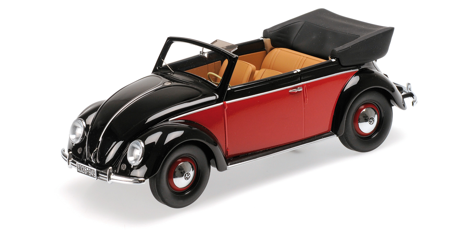 VOLKSWAGEN 1200 CABRIOLET - 1949 - BLACK/RED