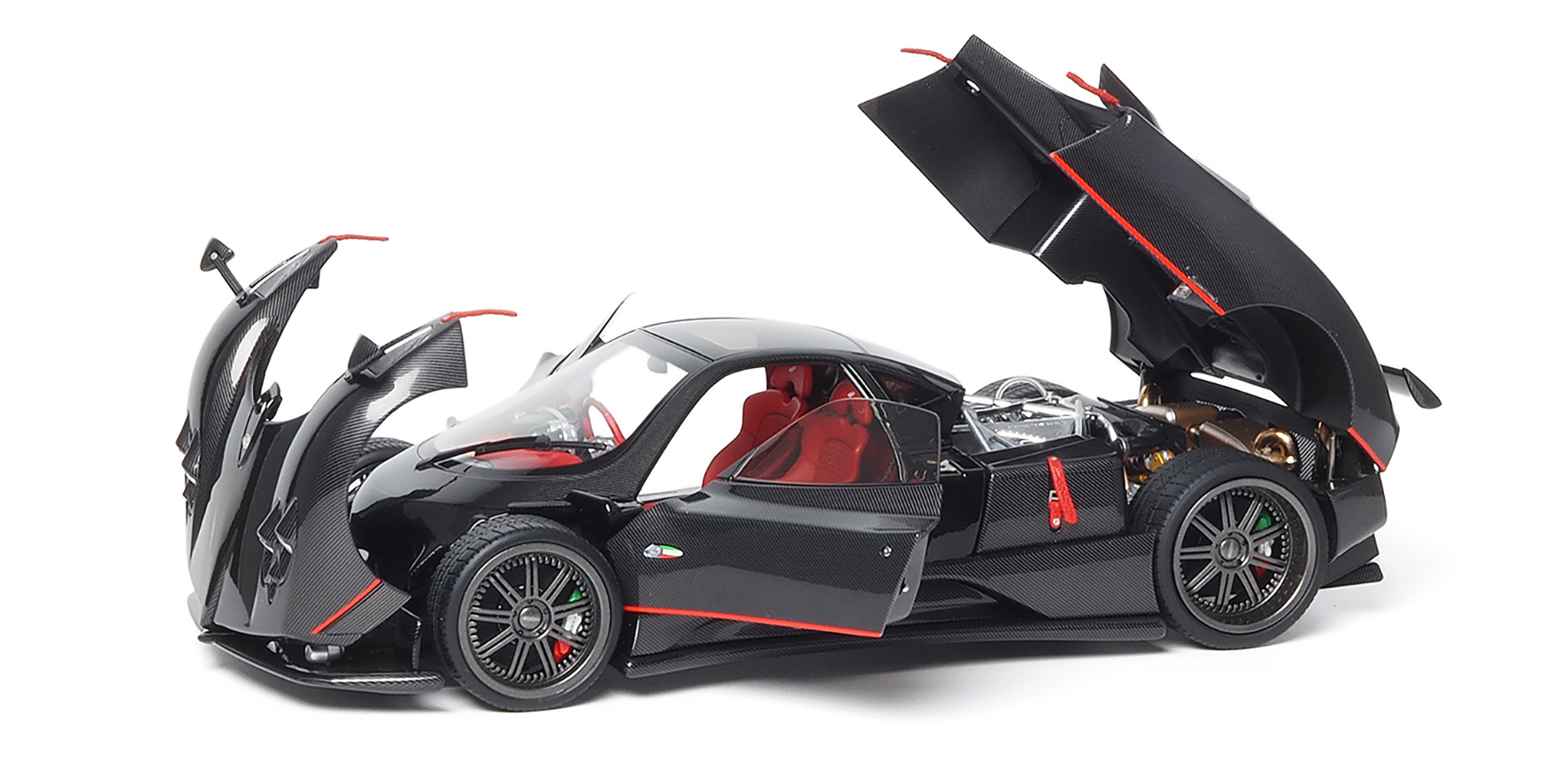 PAGANI ZONDA F - 2005 - GLOSS CARBON BLACK W/RED STRIPE  - (850410001)