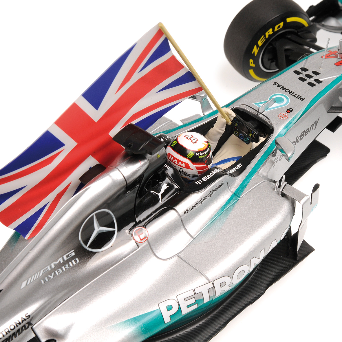 MERCEDES AMG PETRONAS F1 TEAM W05 - LEWIS HAMILTON - WINNER ABU DHABI GP 2014 W.FLAG