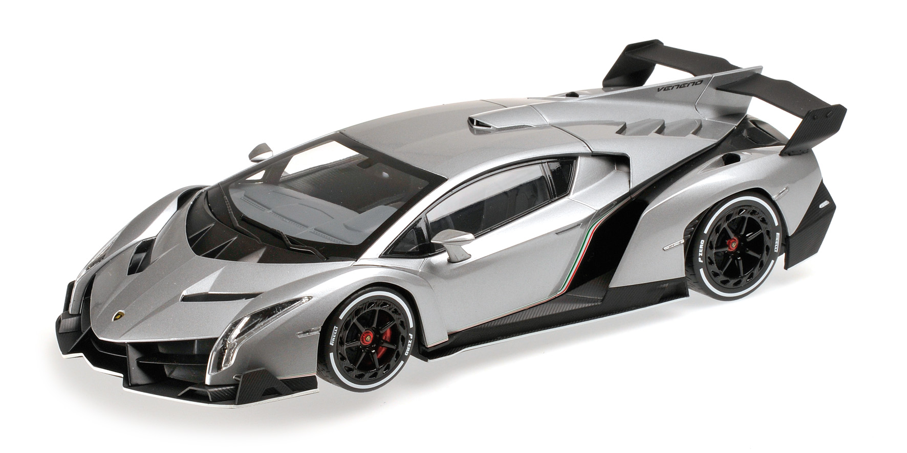 LAMBORGHINI VENENO - GRAY/WHITE LINE (C09502GRW)
