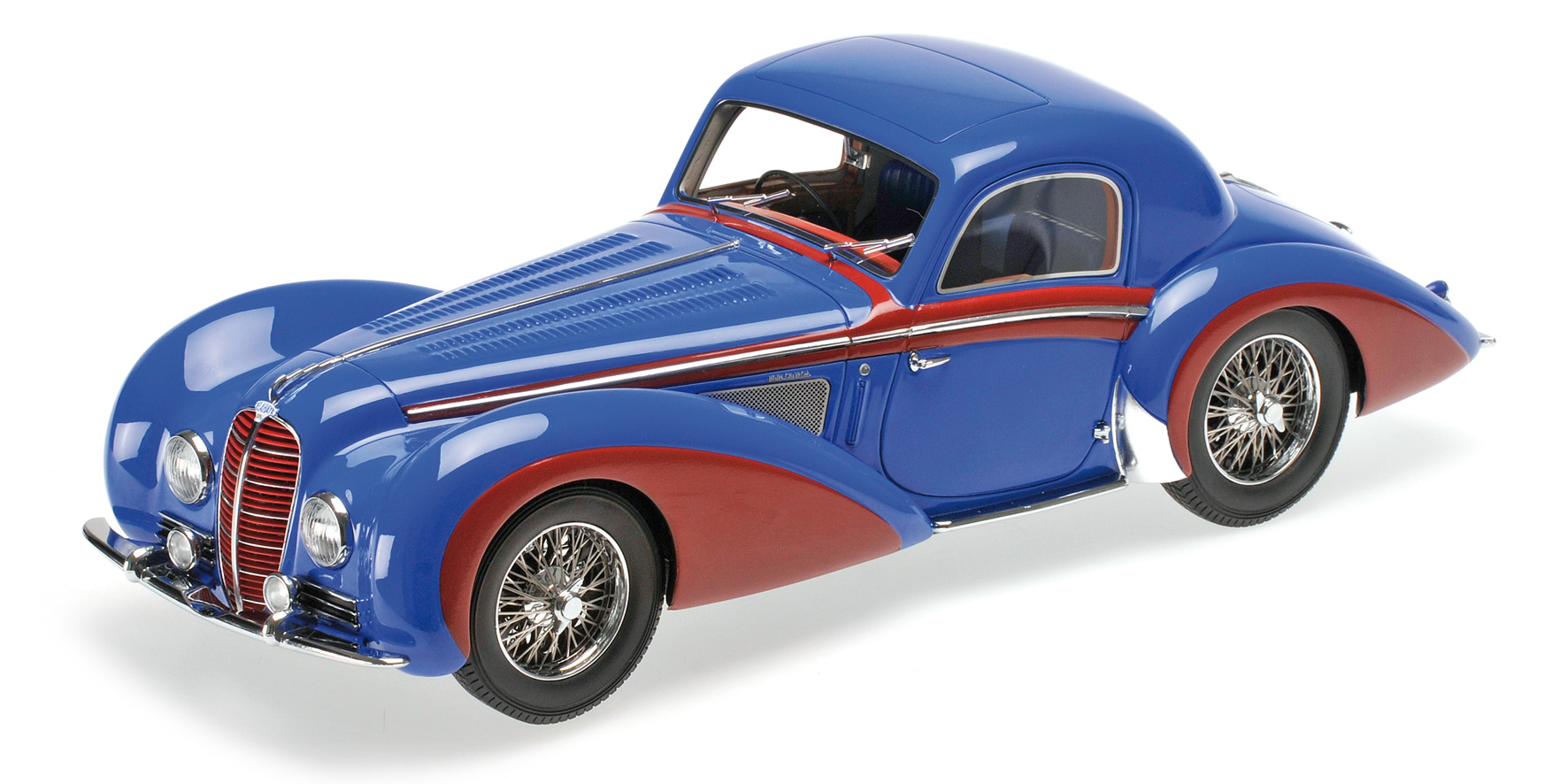 DELAHAYE TYPE 145 V-12 COUPÉ - 1937 - BLUE/RED
