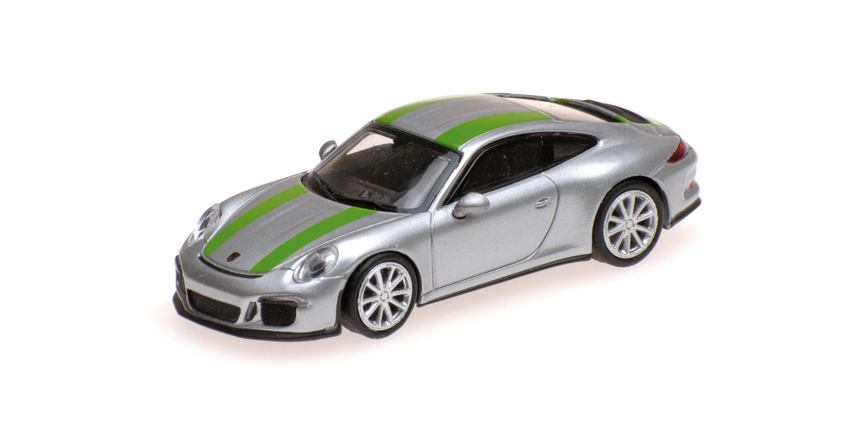 PORSCHE 911 R - 2016 - SILVER W/ GREEN STRIPES