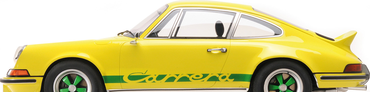 PORSCHE 911 CARRERA RS 2.7 TOURING - 1972 - GELB MIT GRÜNEM DEKOR