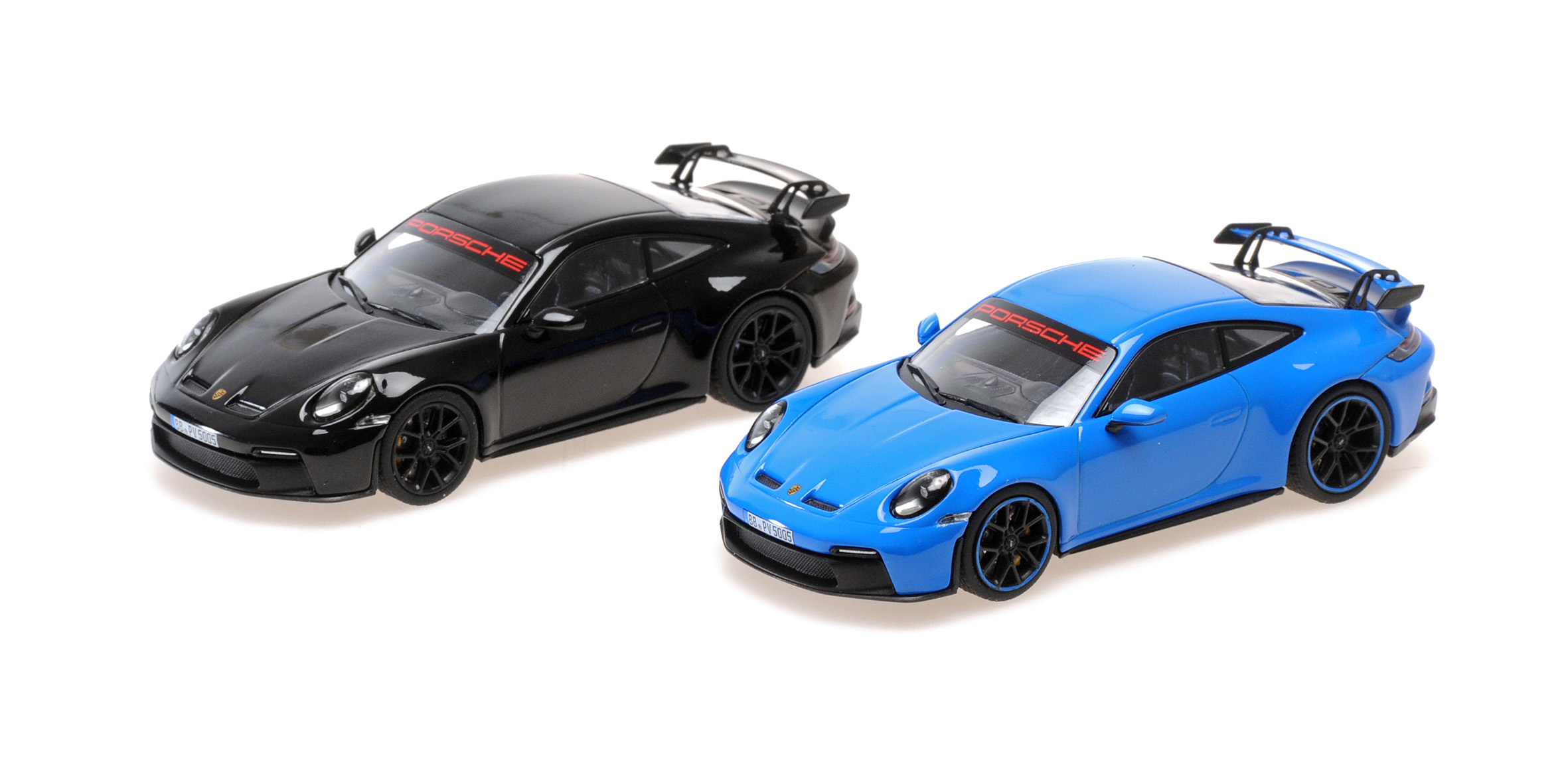 2 - CAR SET - PORSCHE 911 (992) GT3 - 2021 - SHARKBLUE & BLACK - SPORT AUTO
