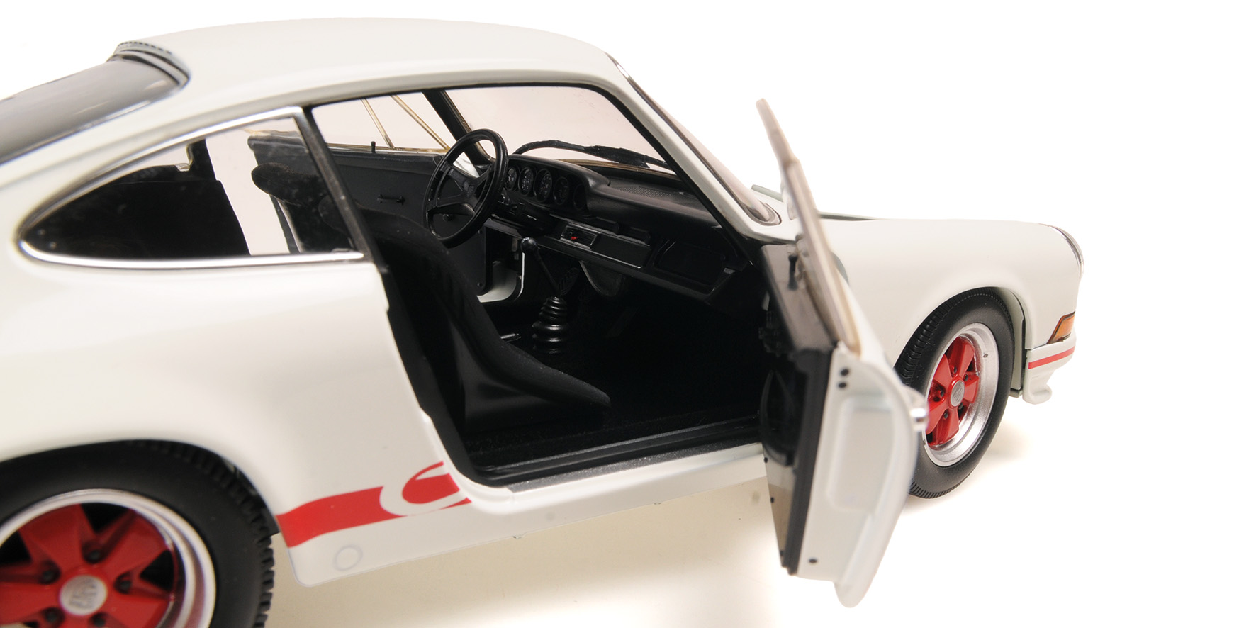PORSCHE 911 CARRERA RS - 1972 - WHITE W RED DECOR