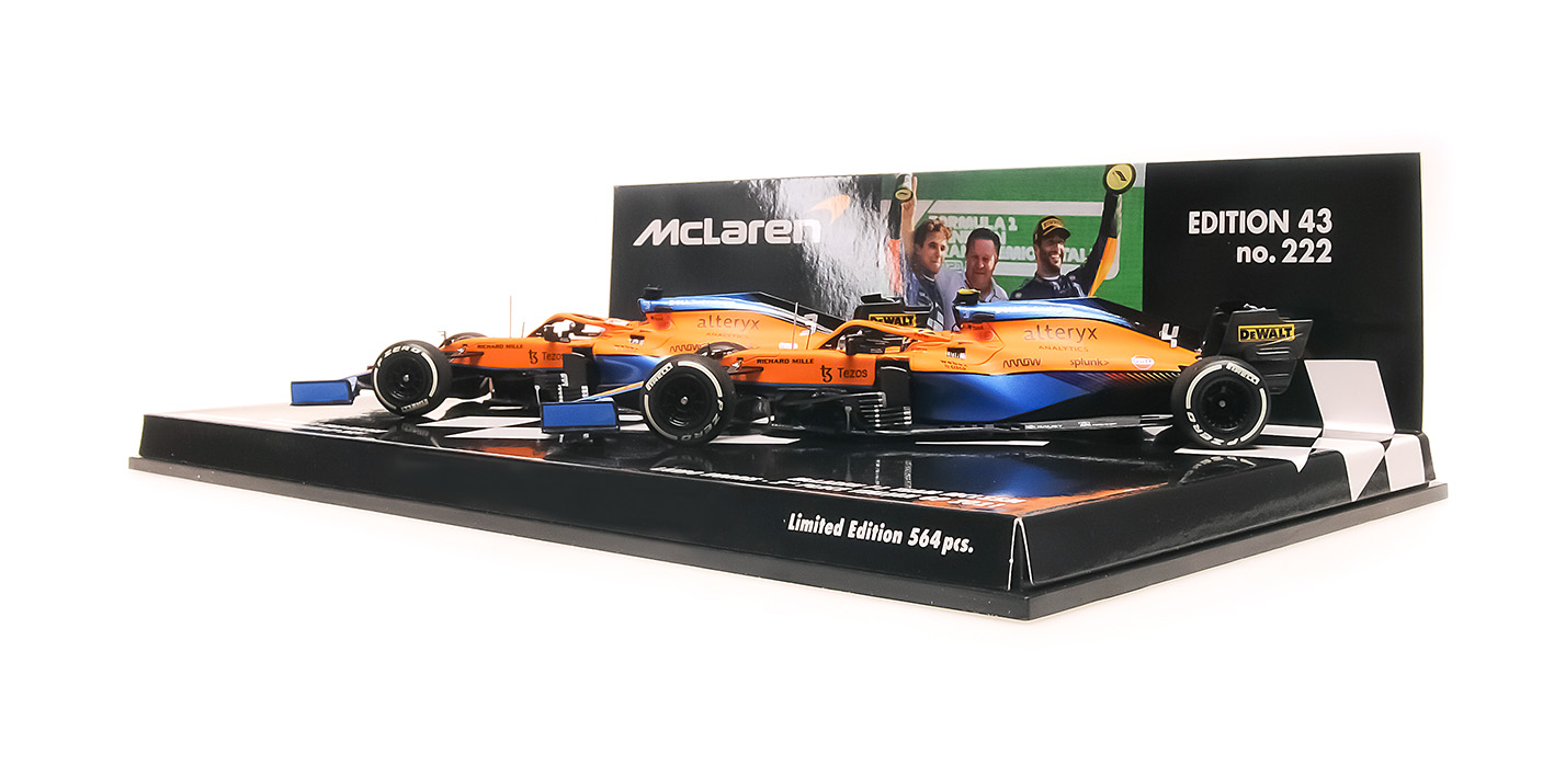 2-CAR SET - MCLAREN F1 TEAM MCL35M - 1-2 FINISH RICCIARDO/NORRIS - ITALIAN GP 2021