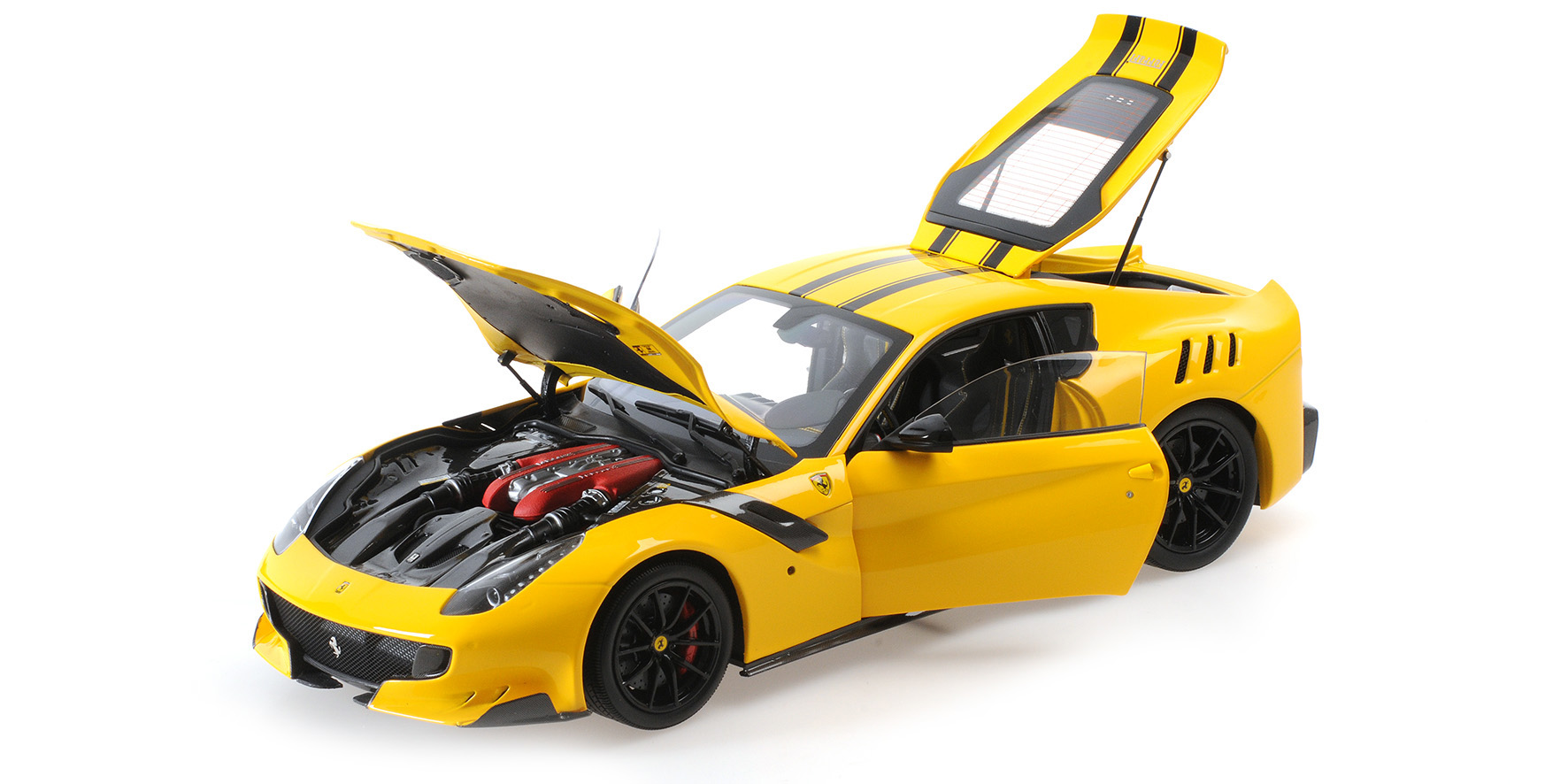 FERRARI F12 TDF - 2015 - YELLOW W/ BLACK STRIPES