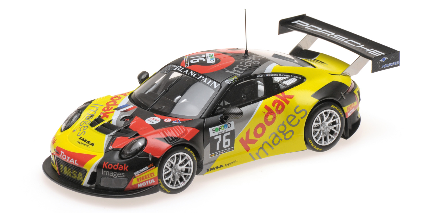 PORSCHE 911 GT3 R (991) - TEAM IMSA PERFORMANCE - PILET/NARAC/JOUSSE/CORNAC - 24H SPA 2016