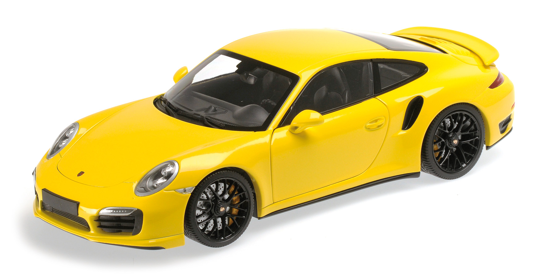 PORSCHE 911 TURBO S (991) - 2013 - YELLOW W. BLACK WHEELS