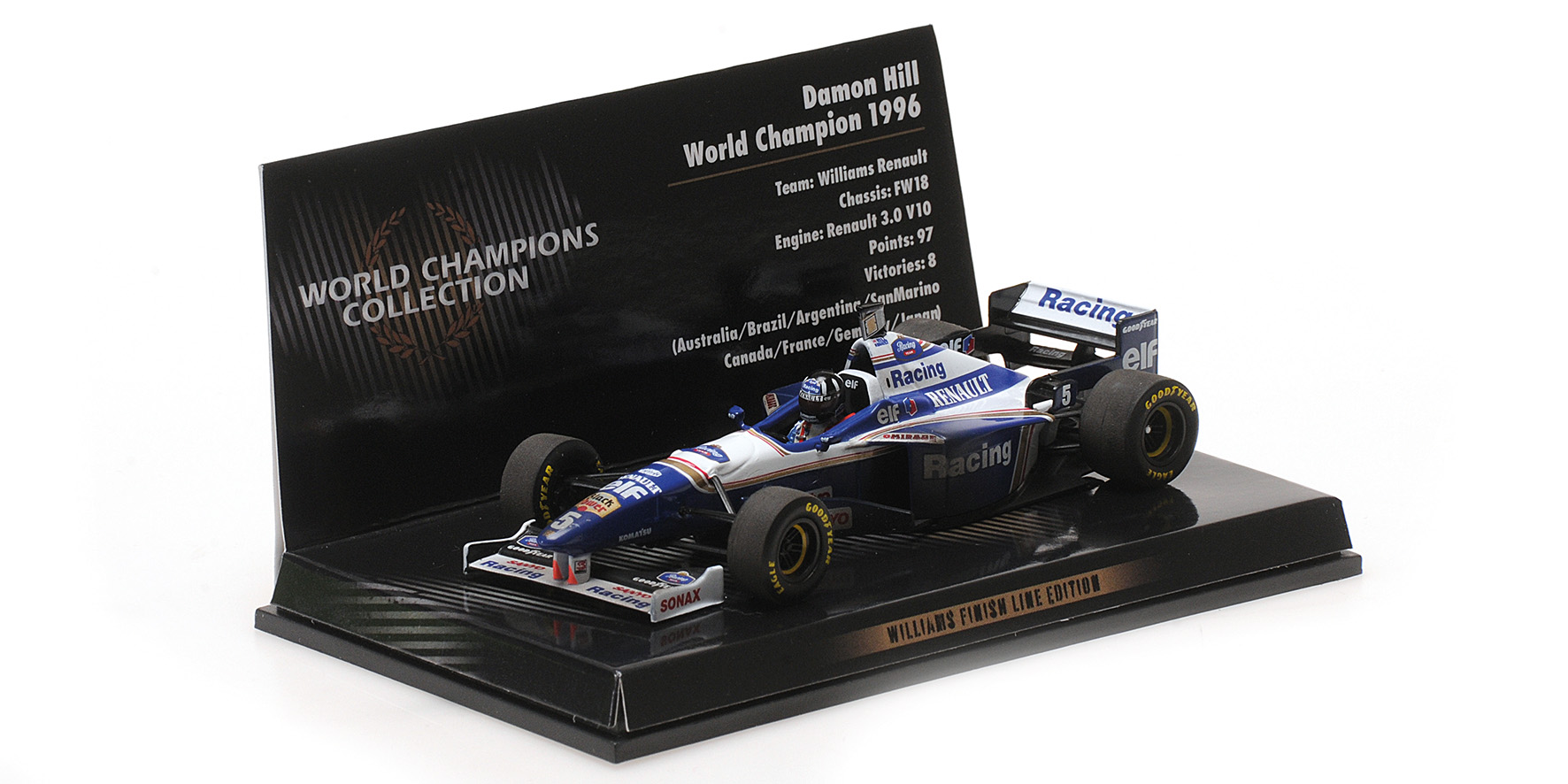 WILLIAMS RENAULT FW18 - DAMON HILL - WORLD CHAMPION 1996 - DIRTY VERSION
