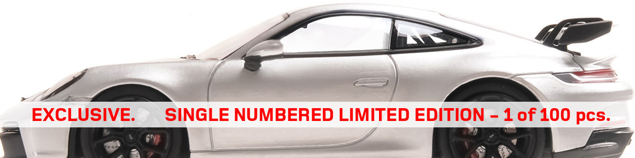 PORSCHE 911 (992) GT3 - 2020 - SILVER METALLIC W BLACK WHEELS - EXCL. MINICHAMPS.DE