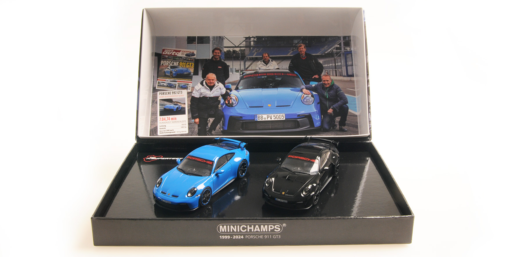 2 - CAR SET - PORSCHE 911 (992) GT3 - 2021 - SHARKBLUE & BLACK - SPORT AUTO