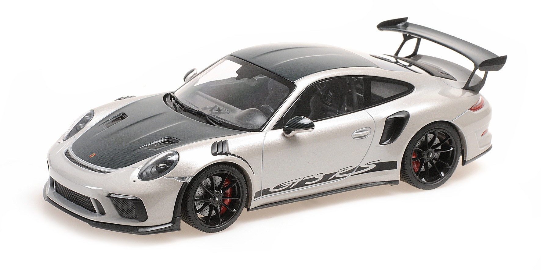 PORSCHE 911 GT3RS (991.2) - 2019 - SILVER W/ WEISSACH PACKAGE W/WORDING W/ BLACK WHEELS