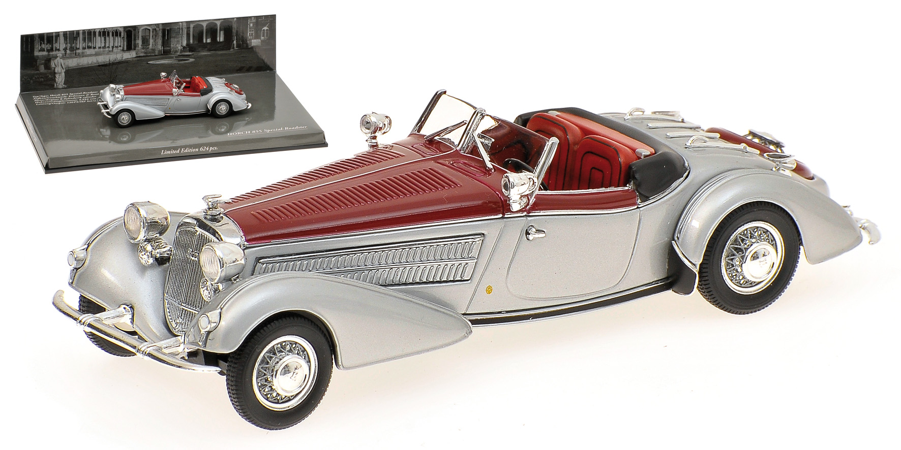 HORCH 855 SPECIAL-ROADSTER - 1938 - SILVER/RED