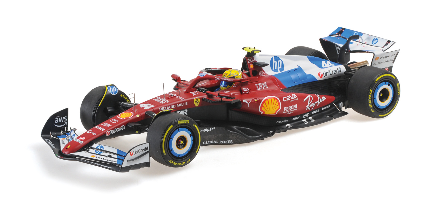 FERRARI SF-25 - LEWIS HAMILTON - MIAMI GP 2025 W/DRIVER FIGURINE