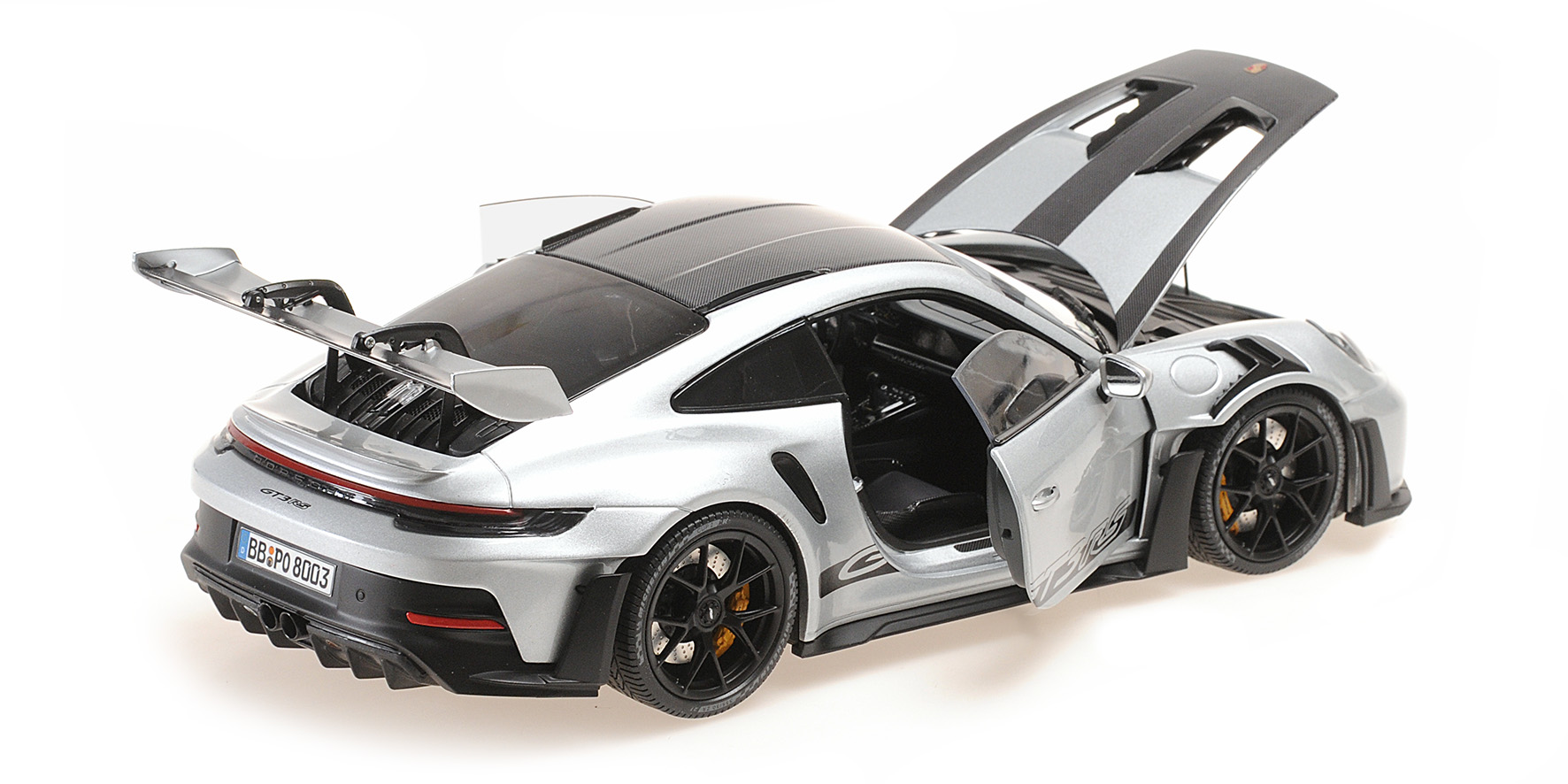 PORSCHE 911 (992) GT3 RS - 2022 - SILVER W/WEISSACH PACKAGE W BLACK DECOR + WHEELS - SINGLE NUMBERED