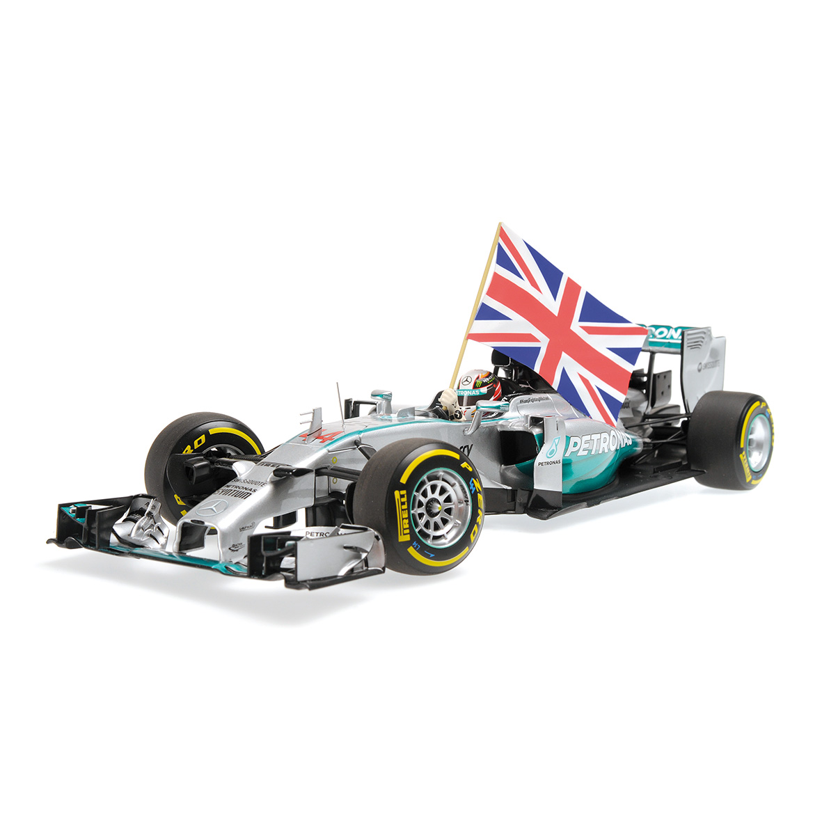 MERCEDES AMG PETRONAS F1 TEAM W05 - LEWIS HAMILTON - WINNER ABU DHABI GP 2014 W.FLAG