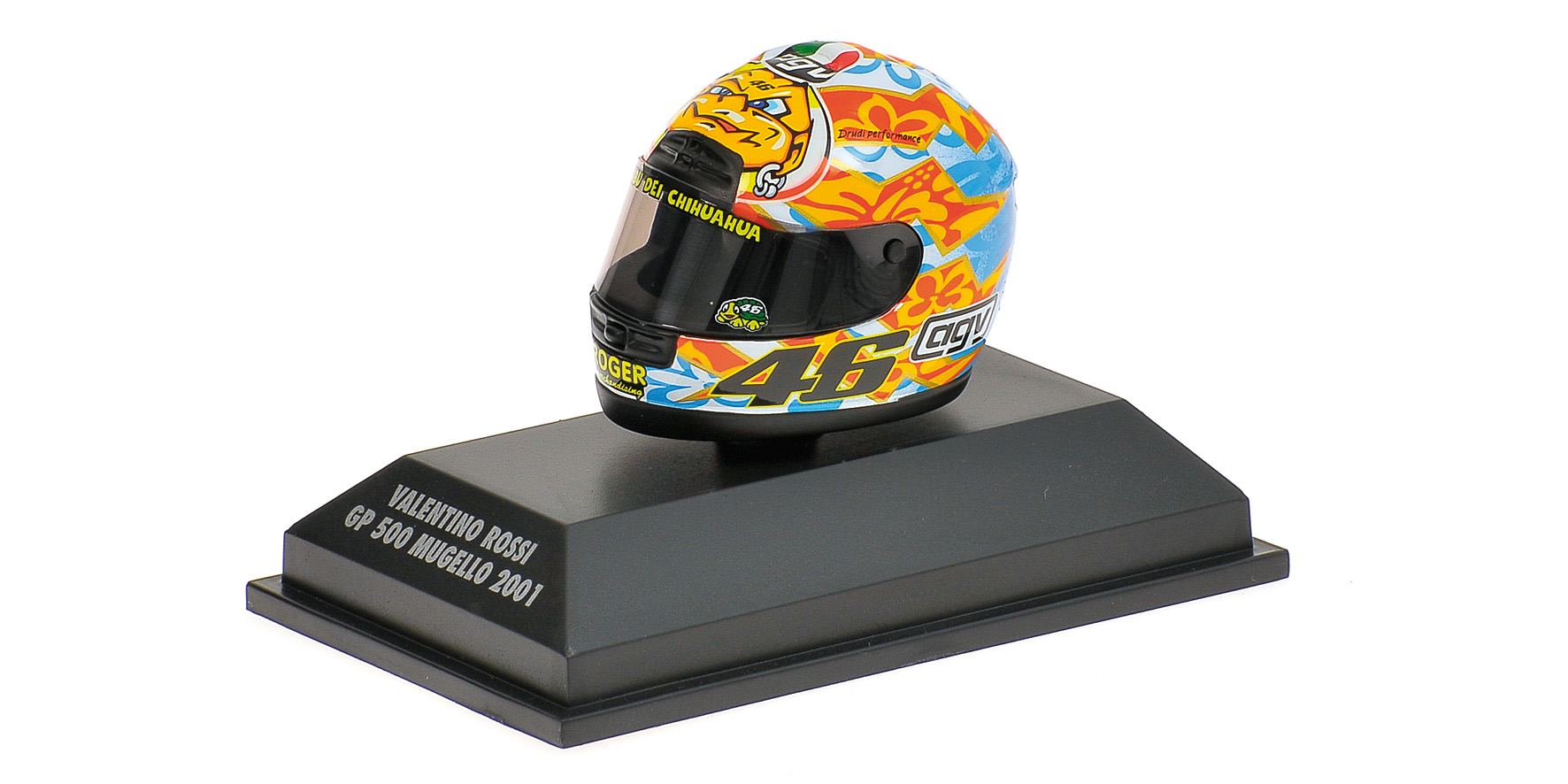AGV HELMET - VALENTINO ROSSI - WORLD CHAMPION GP 500 MUGELLO 2001
