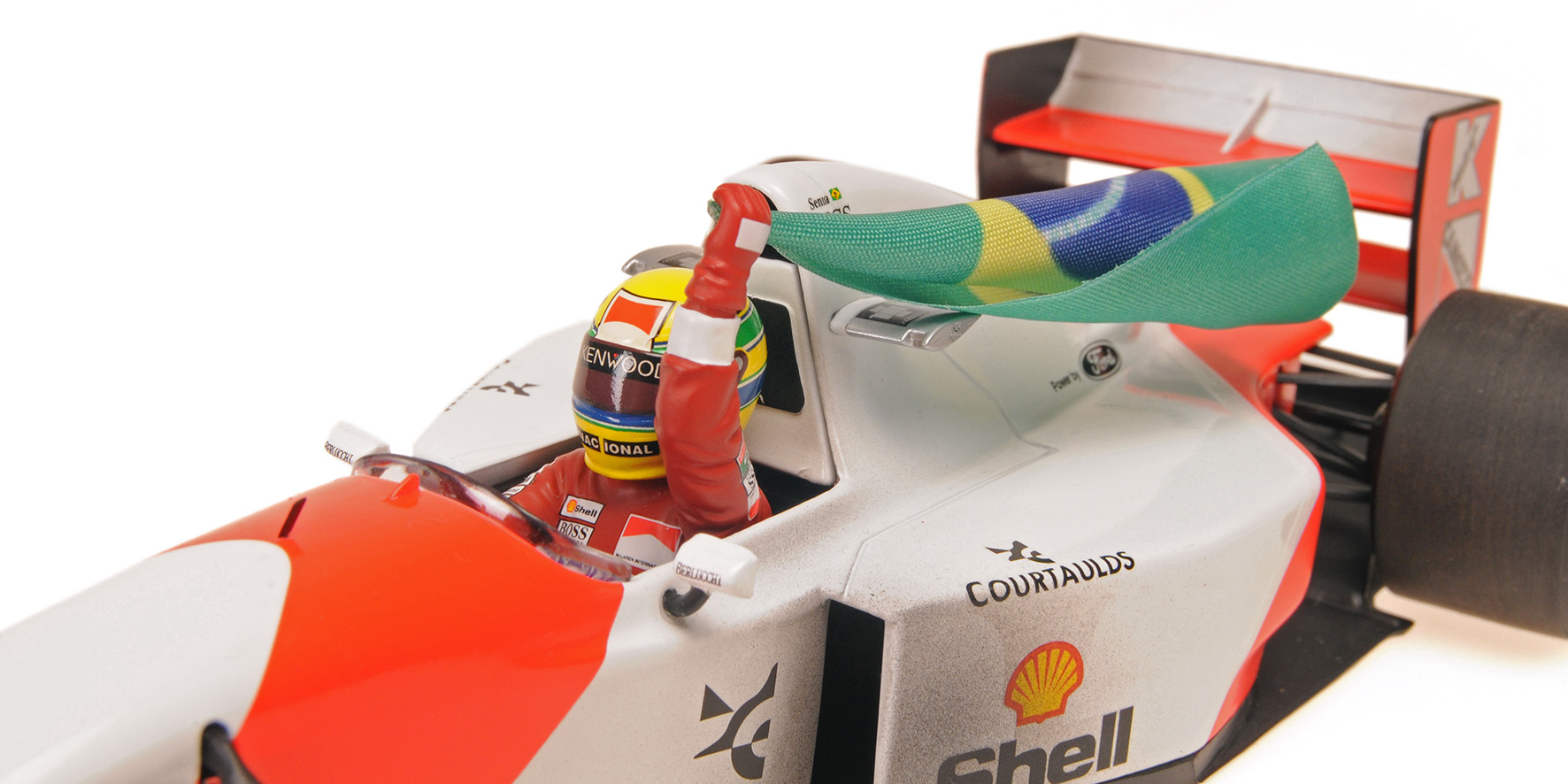 MCLAREN FORD MP4/8 - AYRTON SENNA - WINNER AUSTRALIAN GP 1993 WITH FLAG - DIRTY VERSION