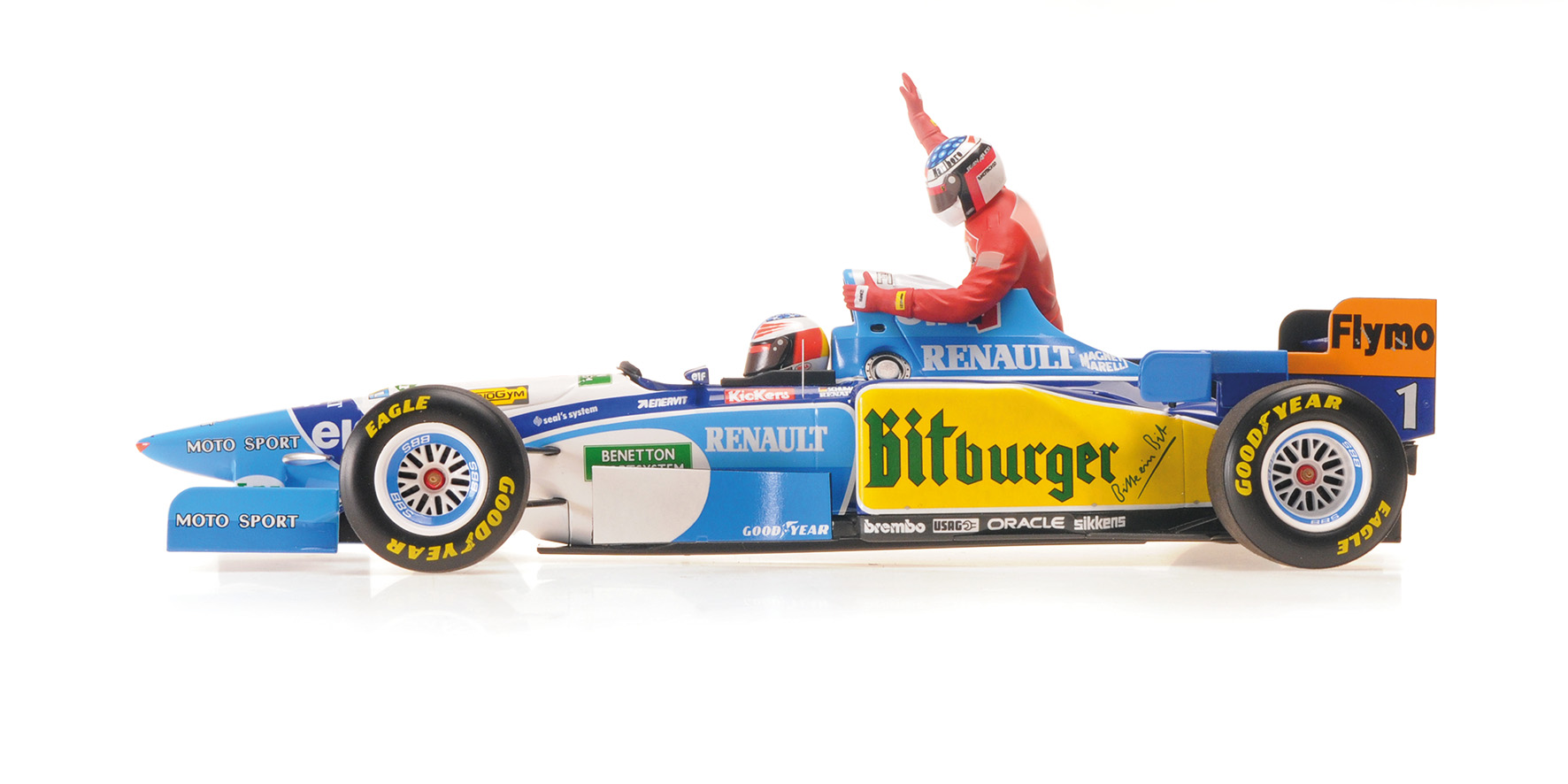 BENETTON RENAULT B195 - MICHAEL SCHUMACHER - CANADIAN GP 1995 (W/FIGURINE ALESI)