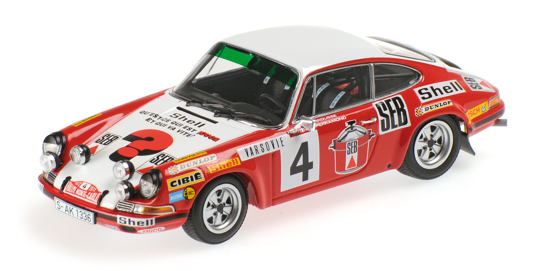 PORSCHE 911 S - 'SEB' - LARROUSSE/PERRAMOND - 2ND PLACE RALLY MONTE CARLO - 1972