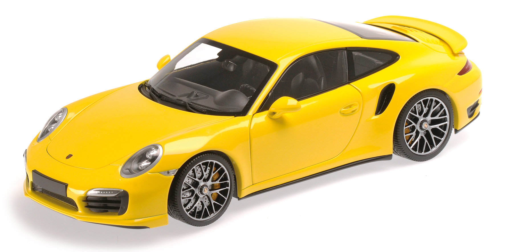 PORSCHE 911 TURBO S (991) - 2013 - YELLOW W. SILVER WHEELS