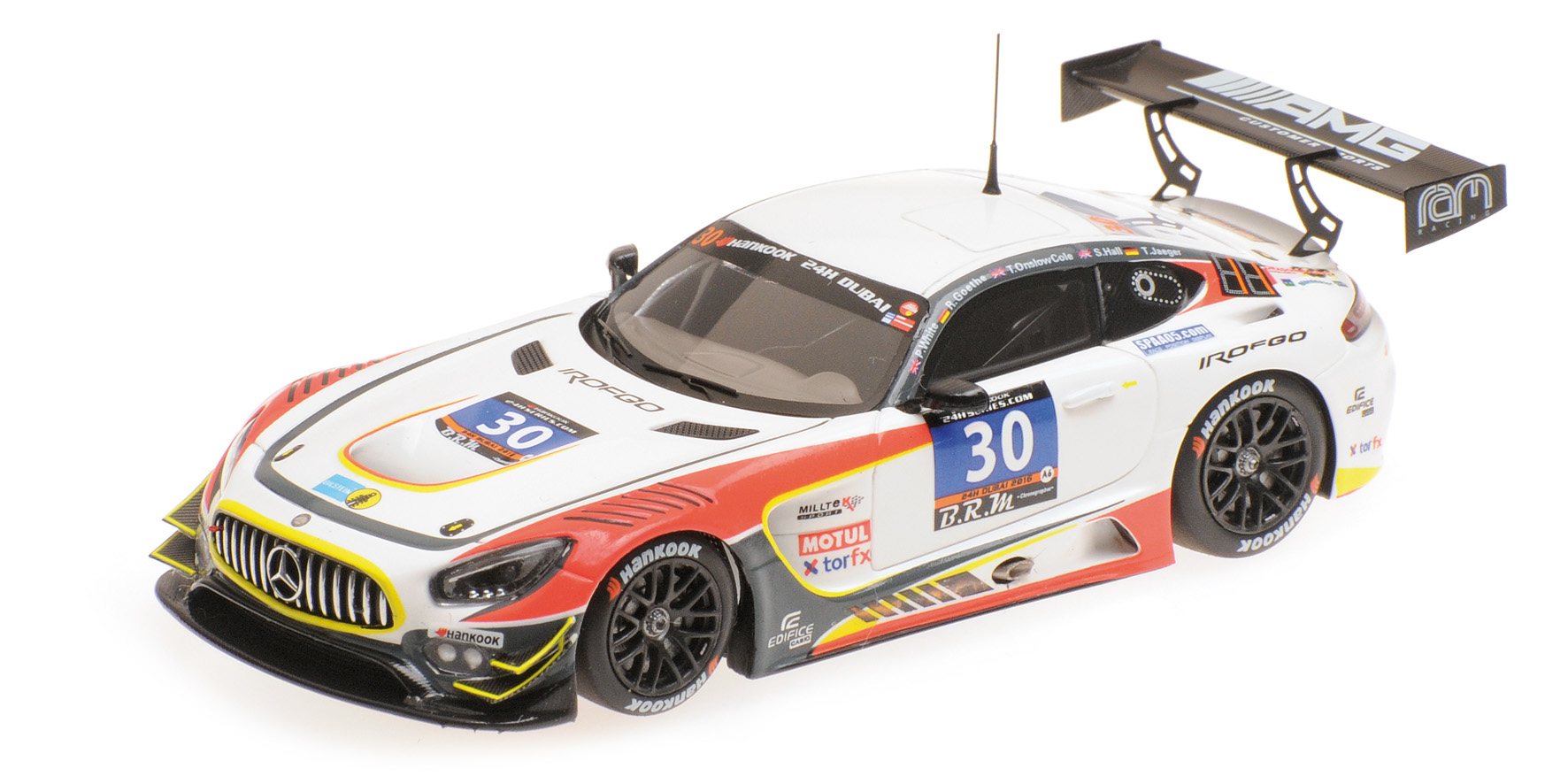 MERCEDES-AMG GT3 - TEAM RAM - WHITE/JÄGER/ONSLOW-COLE/HALL - 24H DUBAI 2016