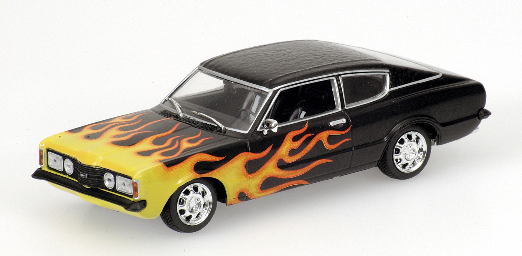 FORD TAUNUS COUPE - 1970 - BLACK - WITH FLAME DESIGN