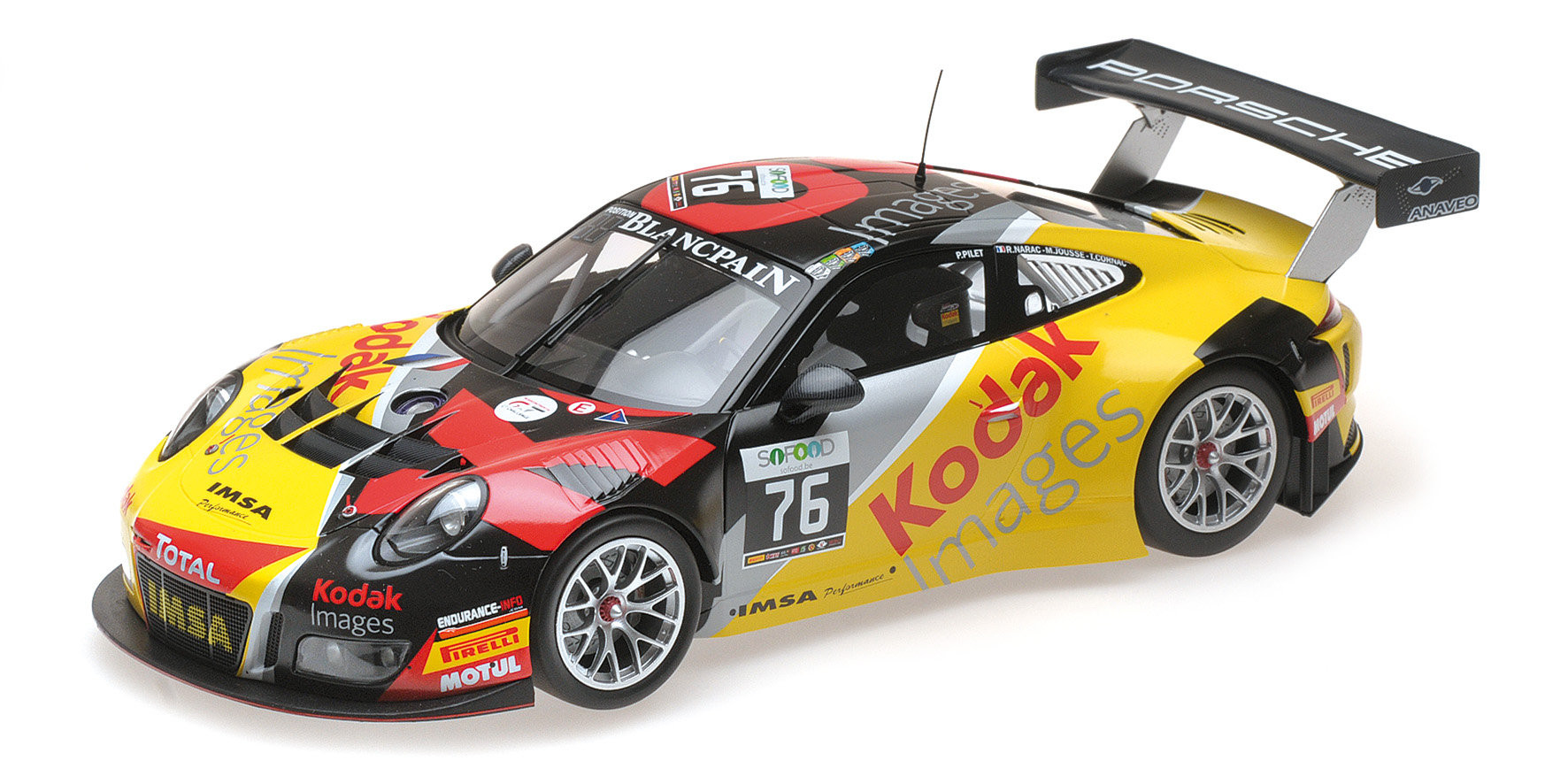 PORSCHE 911 GT3 R - TEAM IMSA PERFORMANCE - PILET/NARAC/JOUSSE/CORNAC - 24H SPA 2016