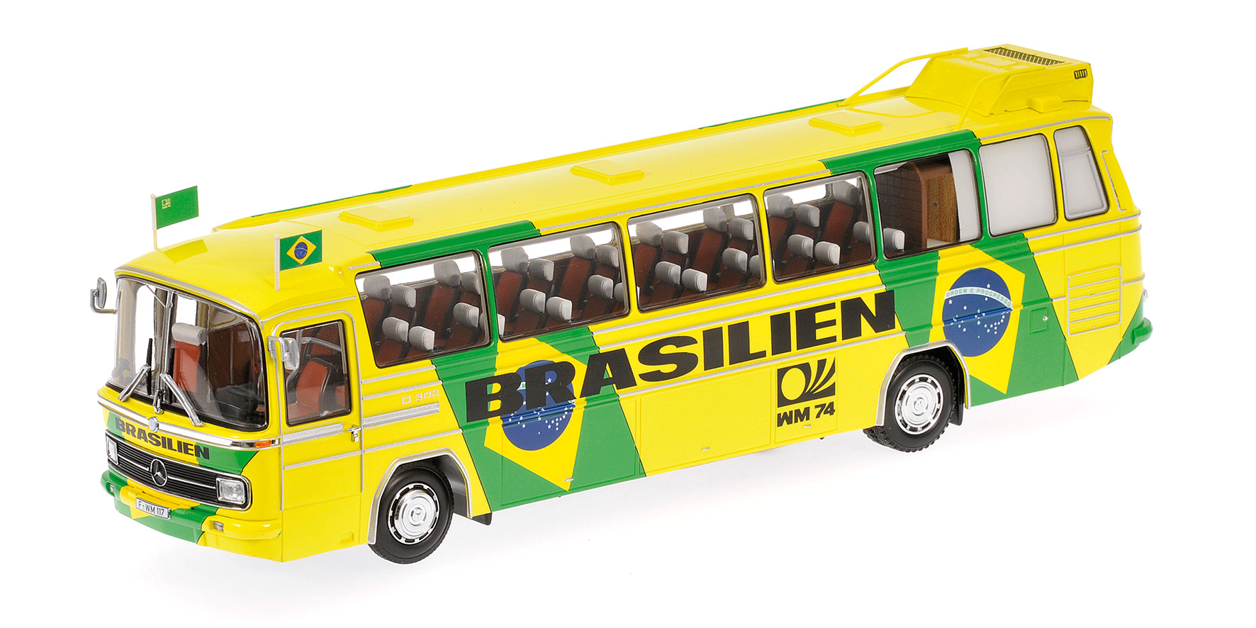 MERCEDES-BENZ O302 (LHD) - FUSSBALL-WELTMEISTERSCHAFT 1974 - MANNSCHAFTSBUS 'BRASILIEN'