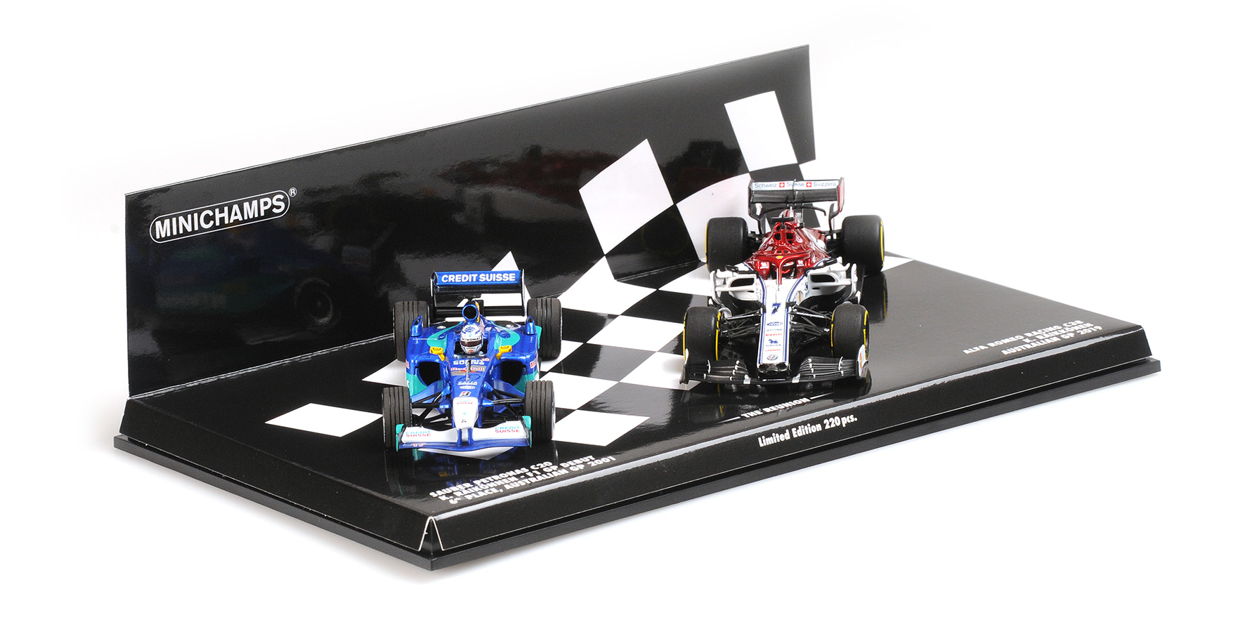2-CAR SET - RED BULL SAUBER PETRONAS C20 / ALFA ROMEO RACING C38 - KIMI RÄIKKÖNEN - 2001/2019