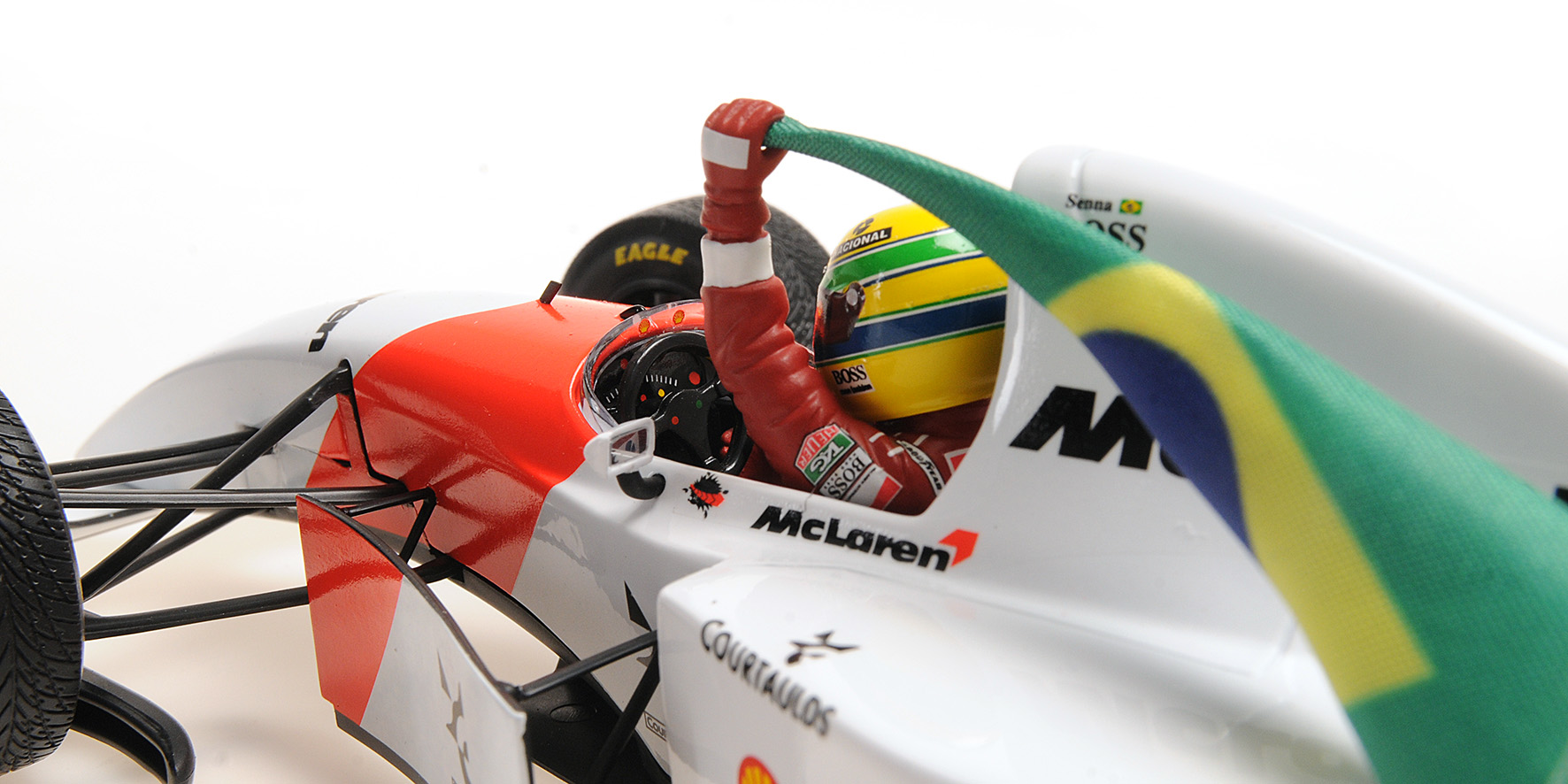MCLAREN FORD MP4/8 - AYRTON SENNA - WINNER EUROPEAN GP 1993 WITH FLAG